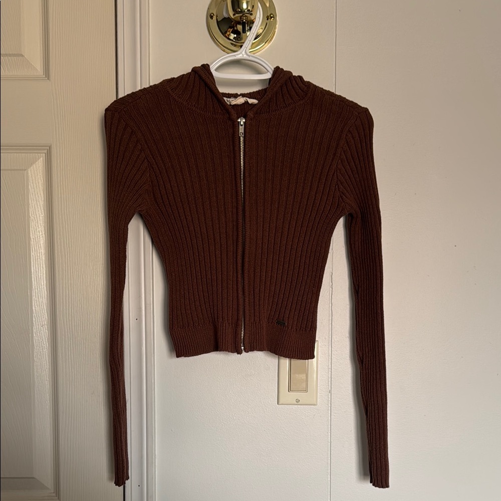 Aeropostale Chocolate Ribbed Knit Sweater